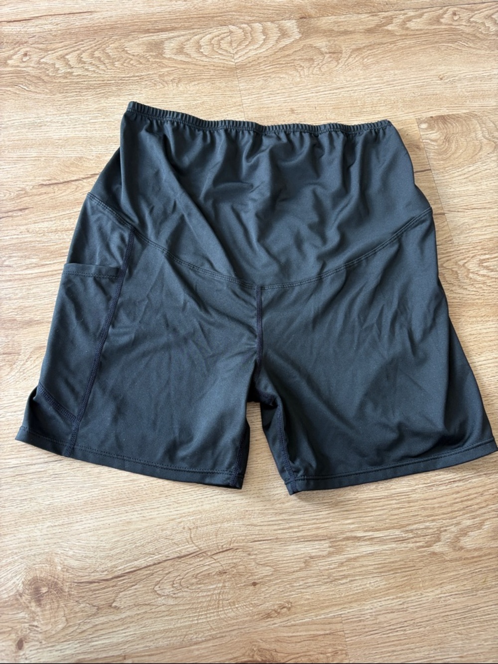 Maternity Black Performance Athletic Shorts